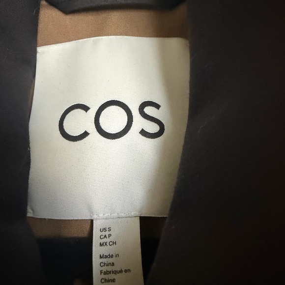 COS Two-Tone Trench Coat in Black and Brown - Picture 3 of 6